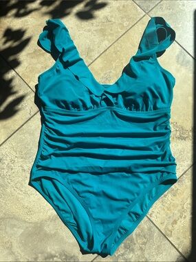Classic Teal One-Piece Swimsuit
